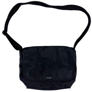 Vintage Kate Spade NY Y2K Black Nylon Messenger Bag Minimalist Crossbody Women's